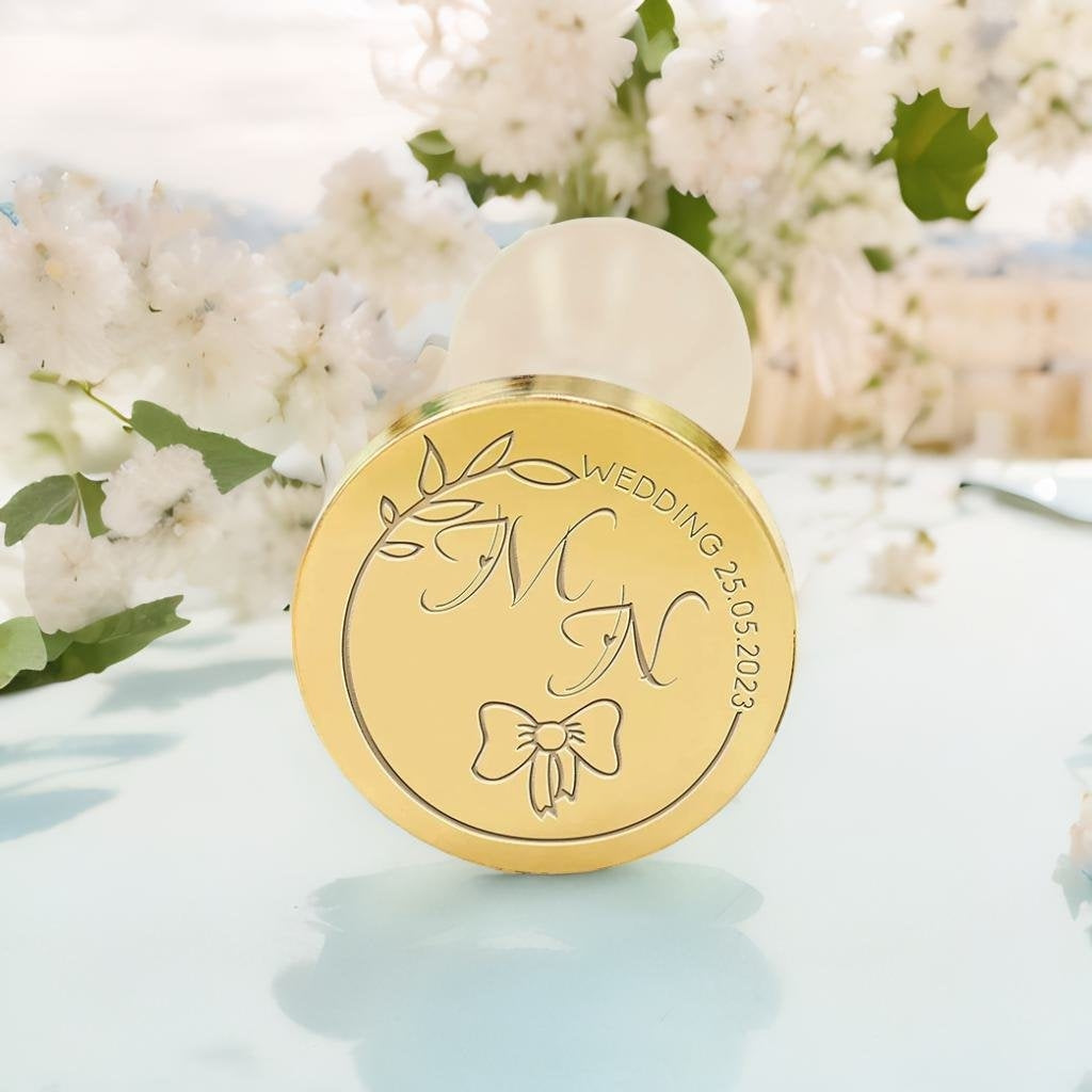 Bowknot Wedding Custom Wax Seal Stamp with Double Initials