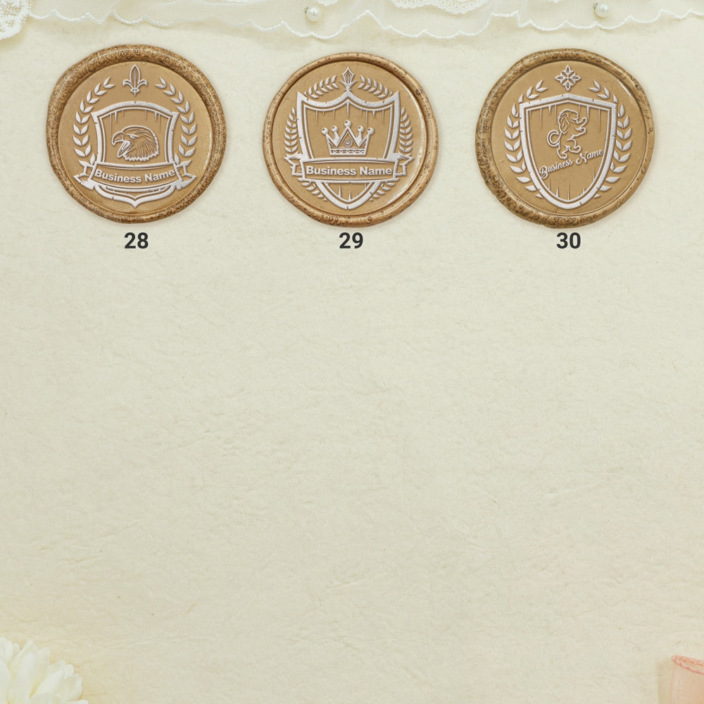 Custom Crest Wax Seal Stamps with Family, Business Logos (30 Designs)-sku4