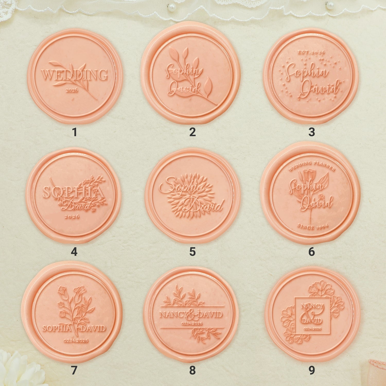 Multilayered Custom Wedding Wax Seal Stamp-sku1
