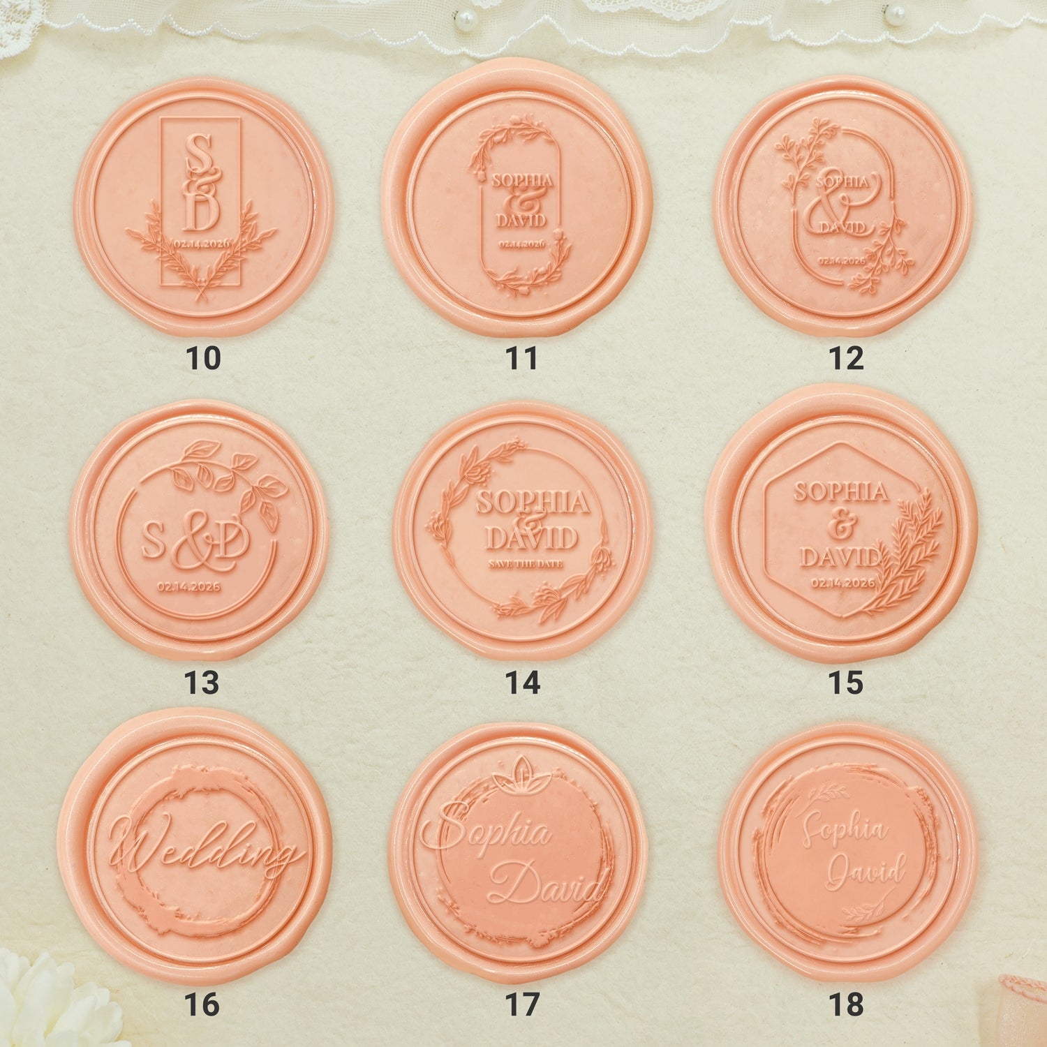 Multilayered Custom Wedding Wax Seal Stamp-sku2