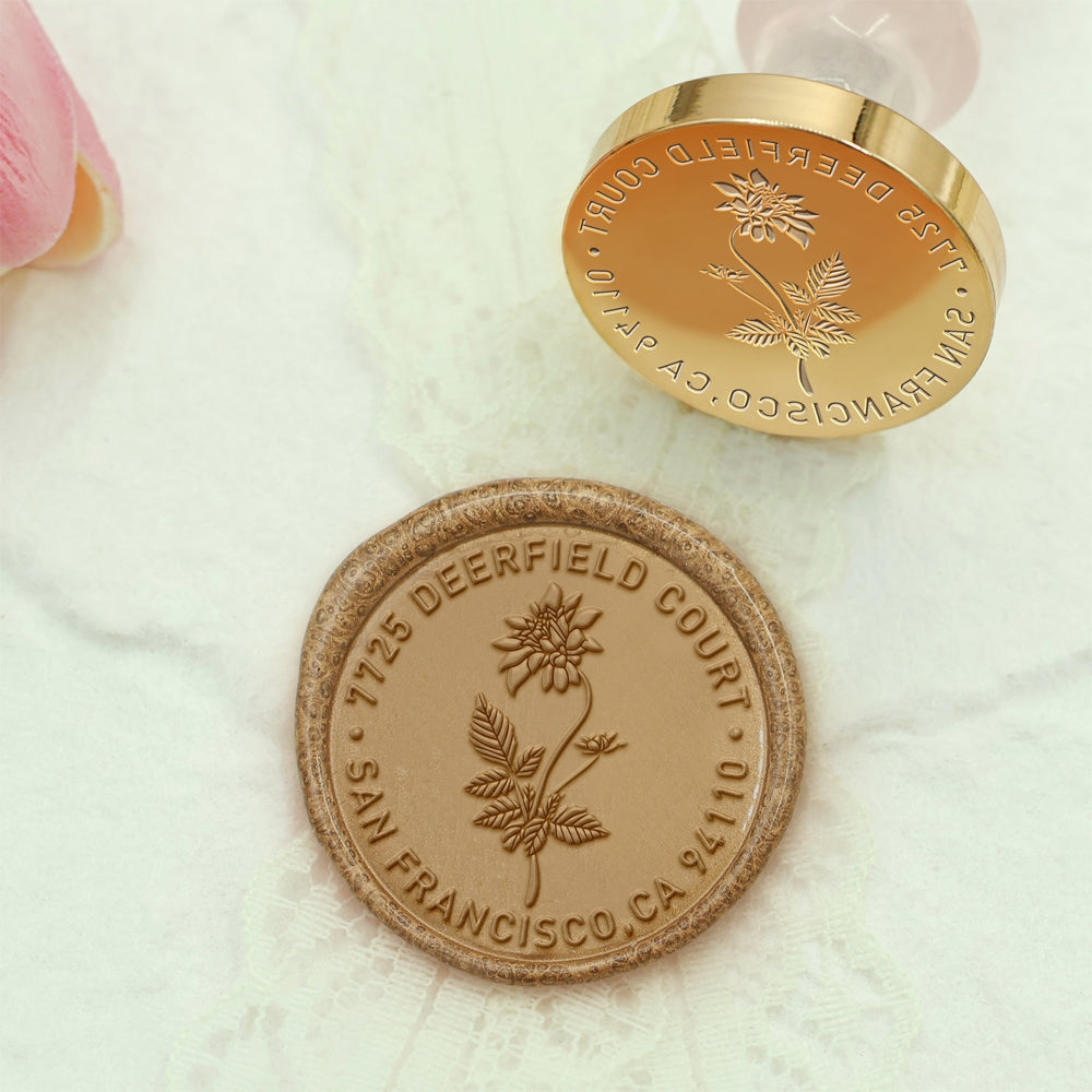 Natural Plant Custom Address Wax Seal Stamp - 21 21