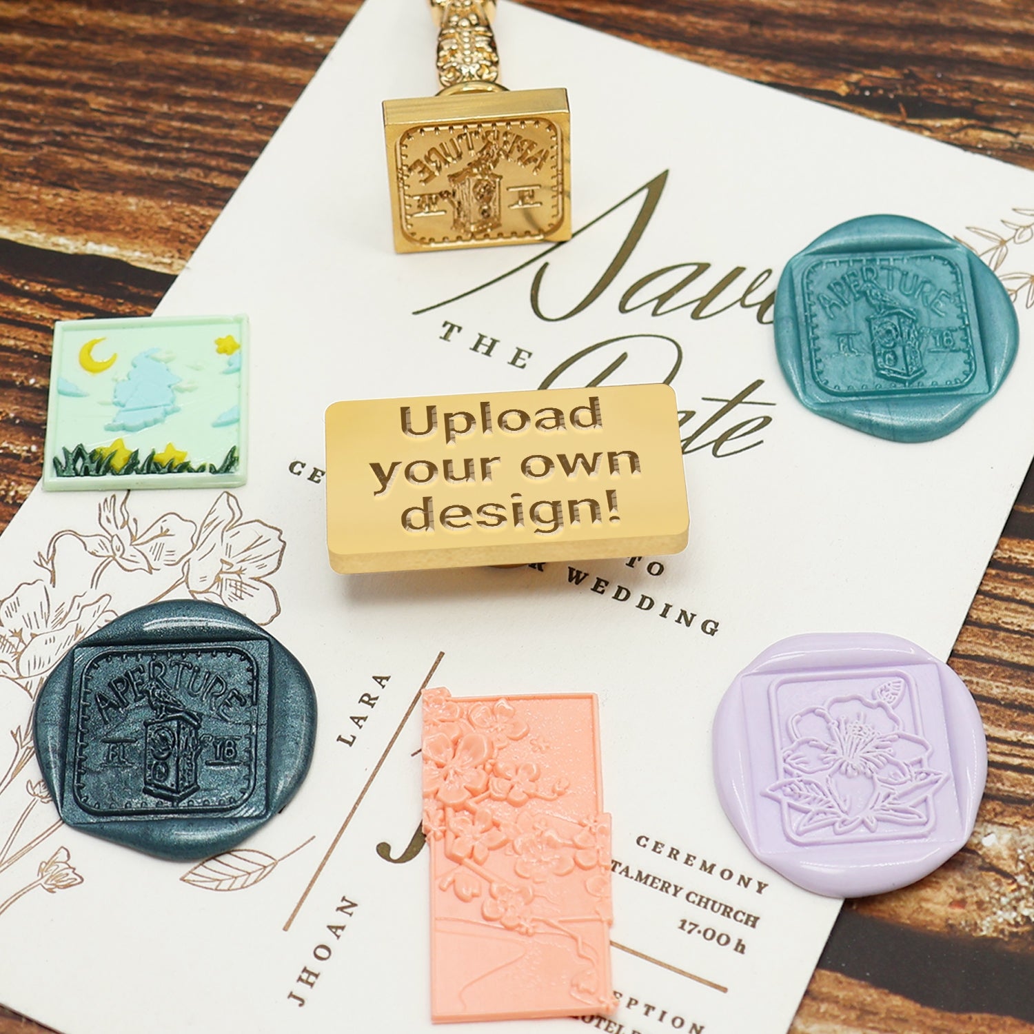 Custom Wax Seal Stamp - Rectangular & Square Fully Customized Wax Seal Stamp with Your Own Artwork