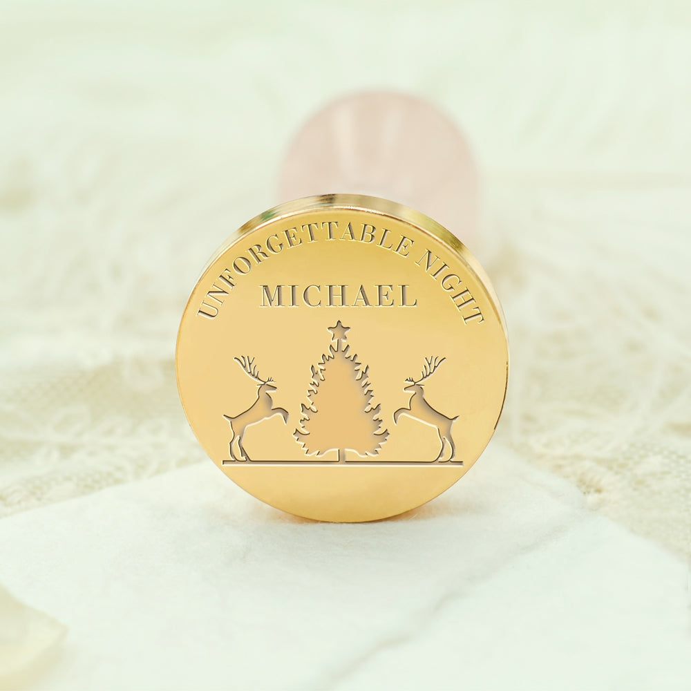 Reindeer Christmas Custom Name Wax Seal Stamp