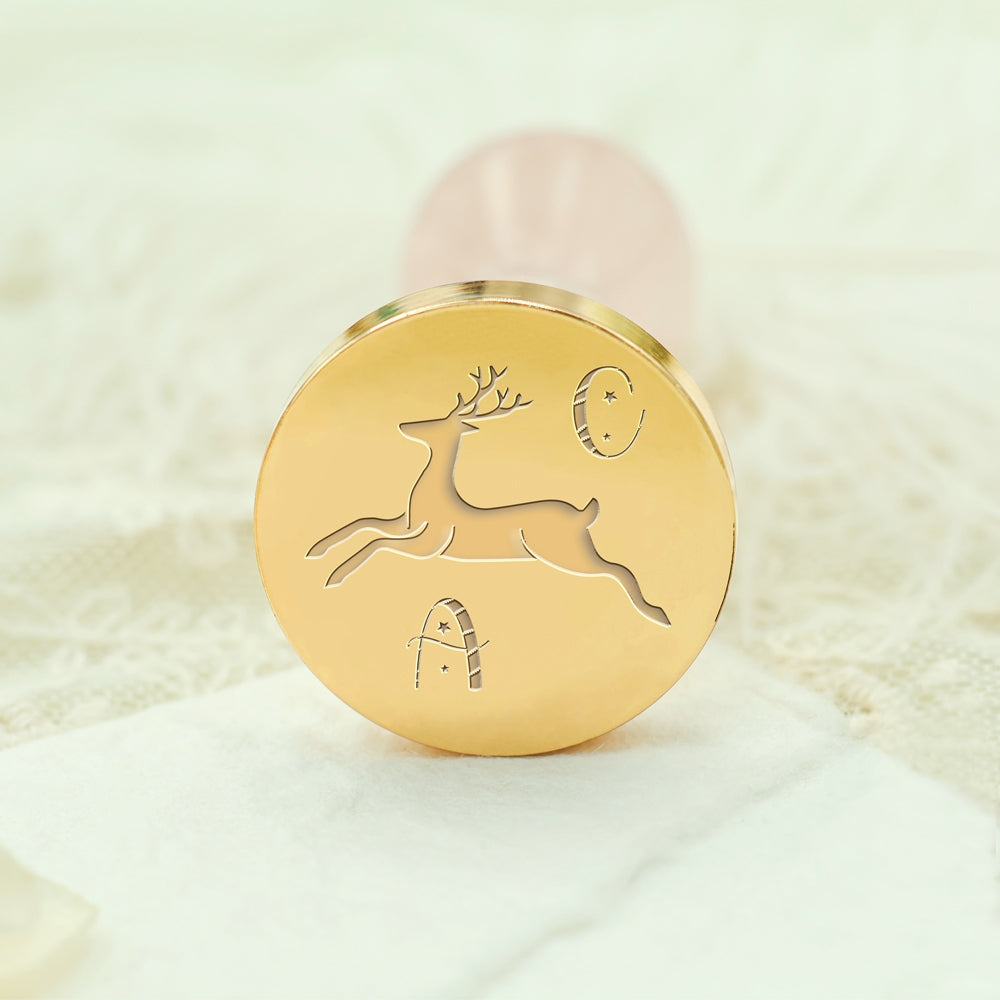 Jumping Elk Christmas Custom Name Wax Seal Stamp