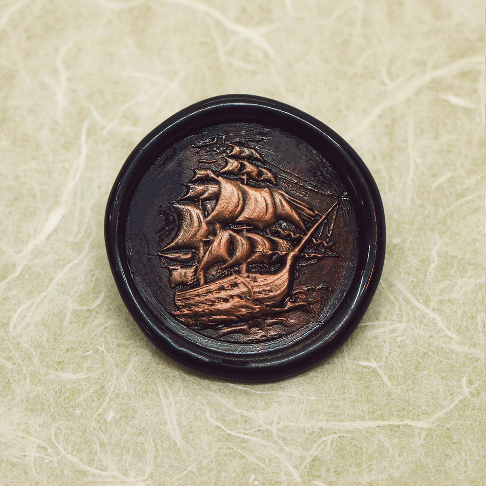 Ready Made Wax Seal Stamp - 3D Relief Sailing Ship Wax Seal Stamp