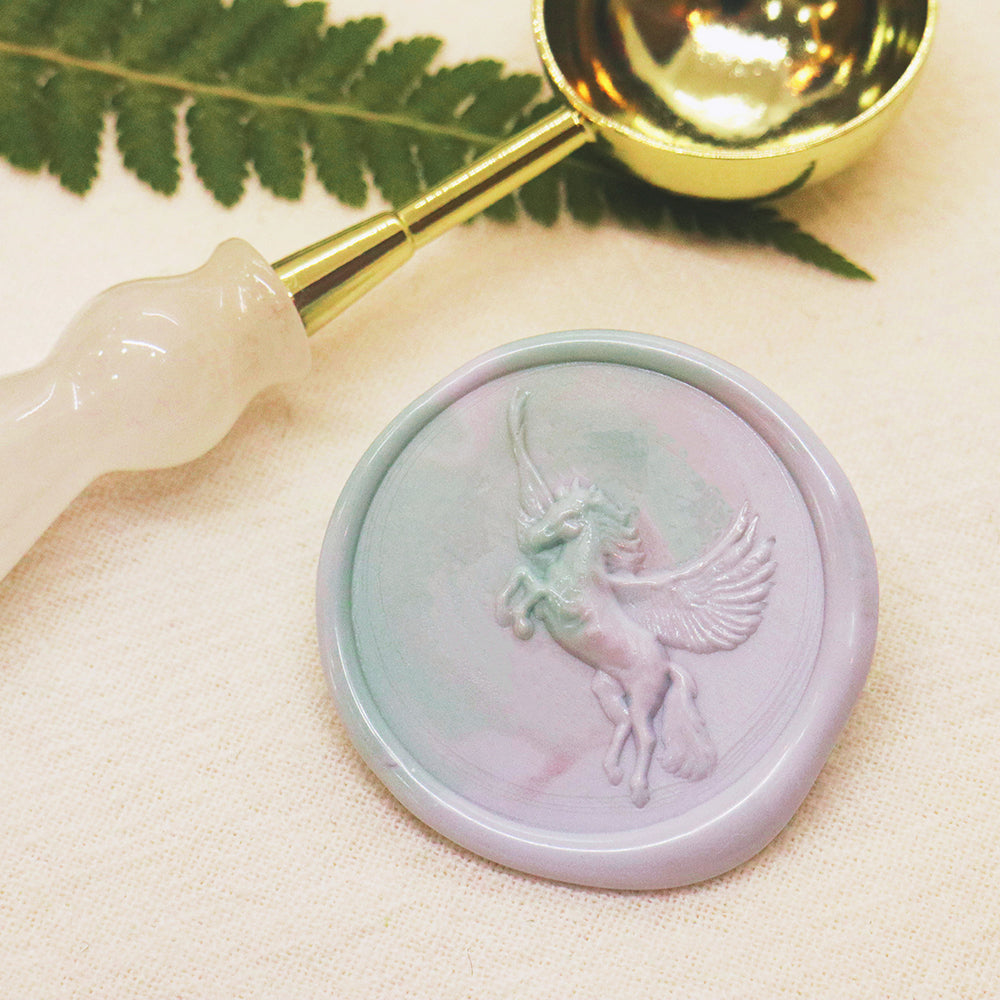A beautiful 3D relief pegasus wax seal stamp from AMZ Deco.
