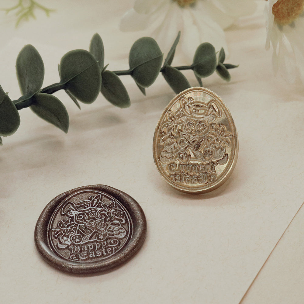 An egg easter bunny wax seal stamp from AMZ Deco.