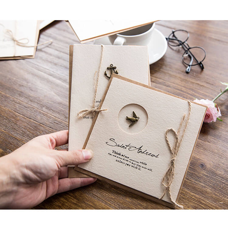 Metal Trinket Greeting Card with Hemp Twine - 2 different sizes