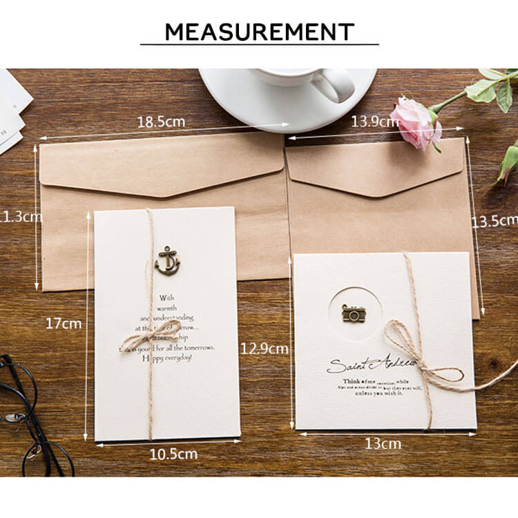 Metal Trinket Greeting Card with Hemp Twine - 2 sets