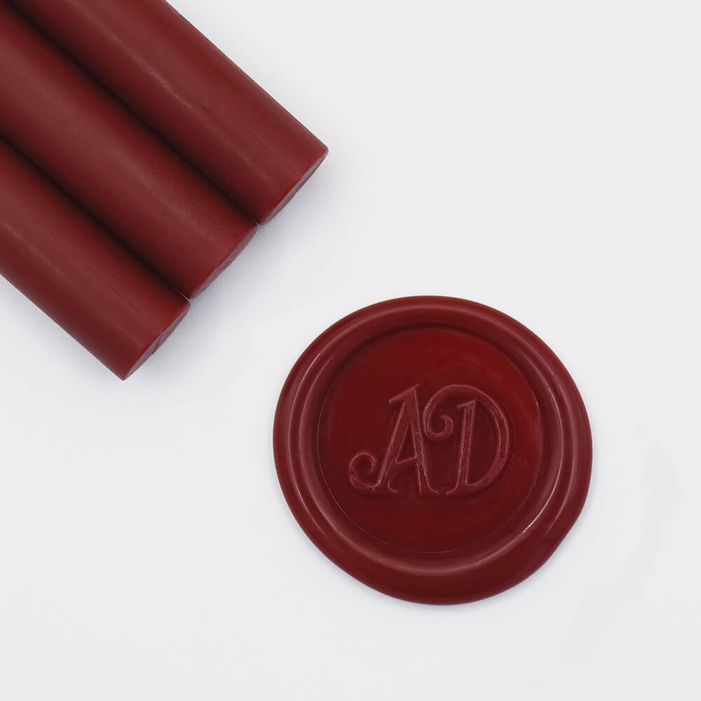 Custom Wax Seal Stamp Kit with Flexible Mailable Sealing Wax - Name &  Initial