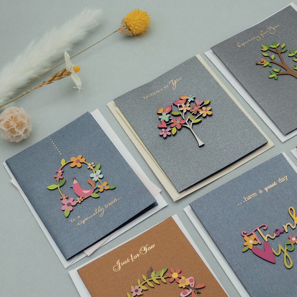 Beautiful Floral Wooden Trinket Card With Envelope