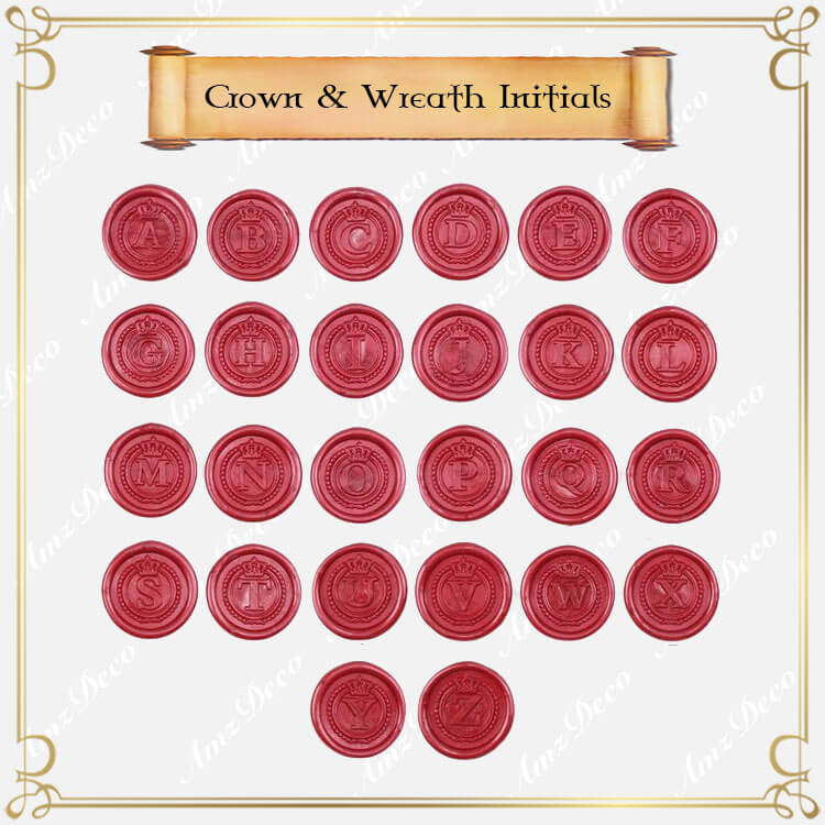 Crown Single Initial Wax Seal Stamp
