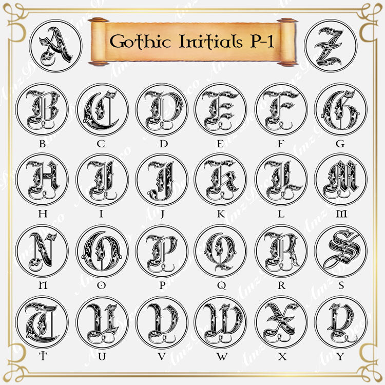 Gothic Single Initial Wax Seal Stamp