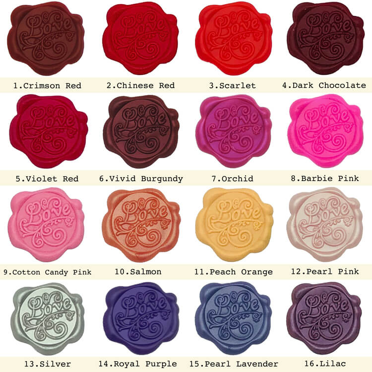 Love Self Adhesive Wax Seal Sticker (41 colors) choose color 1