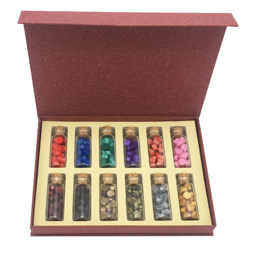 24 Colors Box Packed Wax Seal Set With Octagon Shape Wax Beads