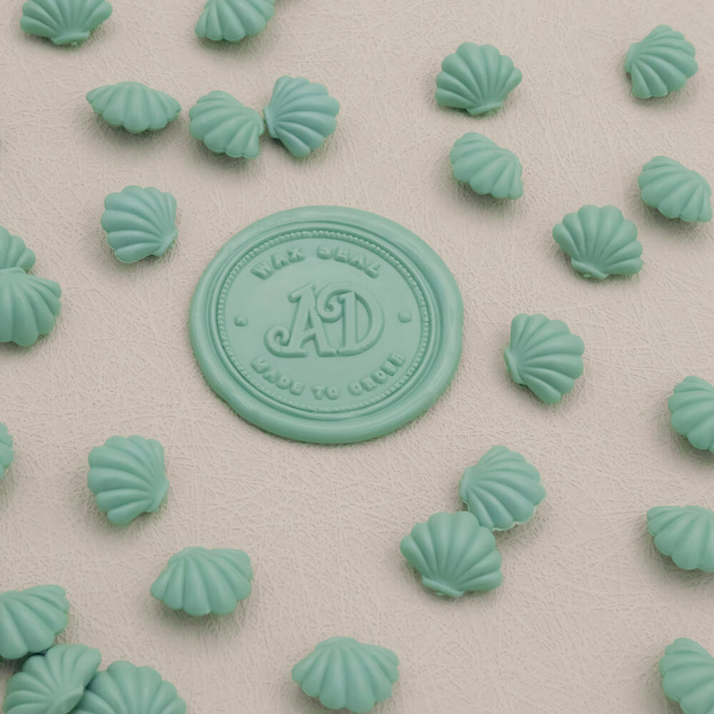 Green Shell Shaped Wax Beads from AMZ Deco - Green