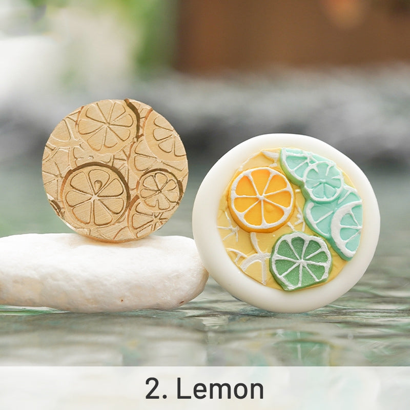 3D Relief Floral Wax Seal Stamps - Strawberry, Lemon, Rose, Daisy Designs sku-2