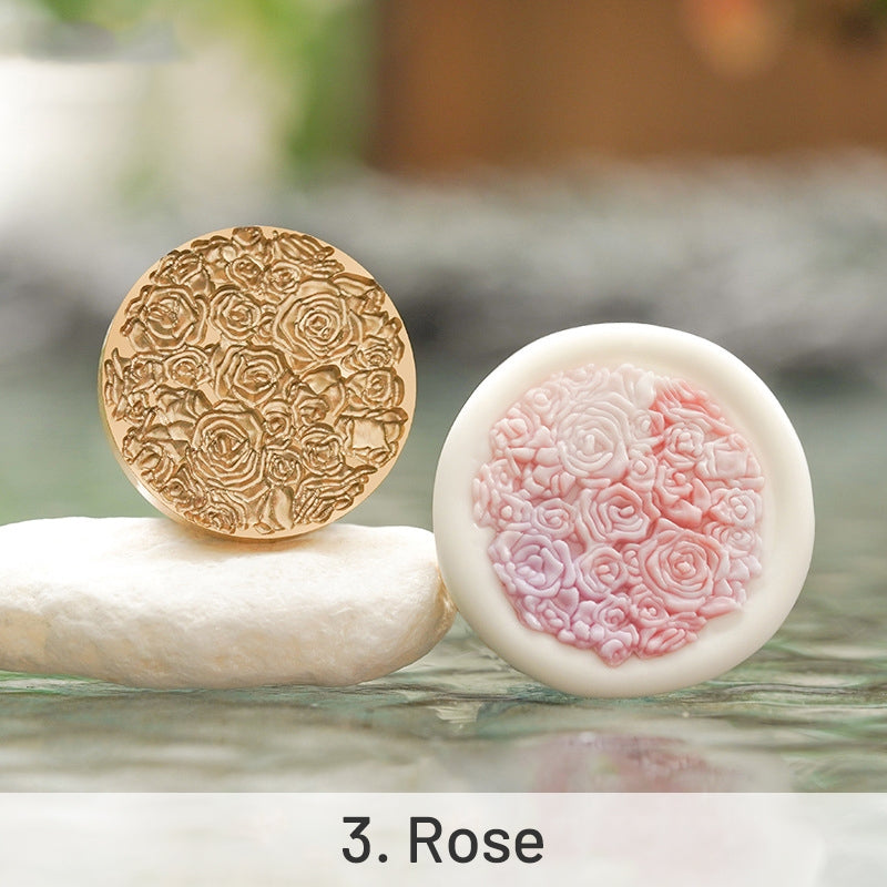 3D Relief Floral Wax Seal Stamps - Strawberry, Lemon, Rose, Daisy Designs sku-3