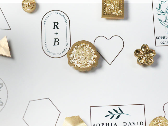 AMZ Deco - Wax Seal Stamp & Wedding & Logo & Name & Address - Custom -Round, square, rectangular, oval, heart, special shapes