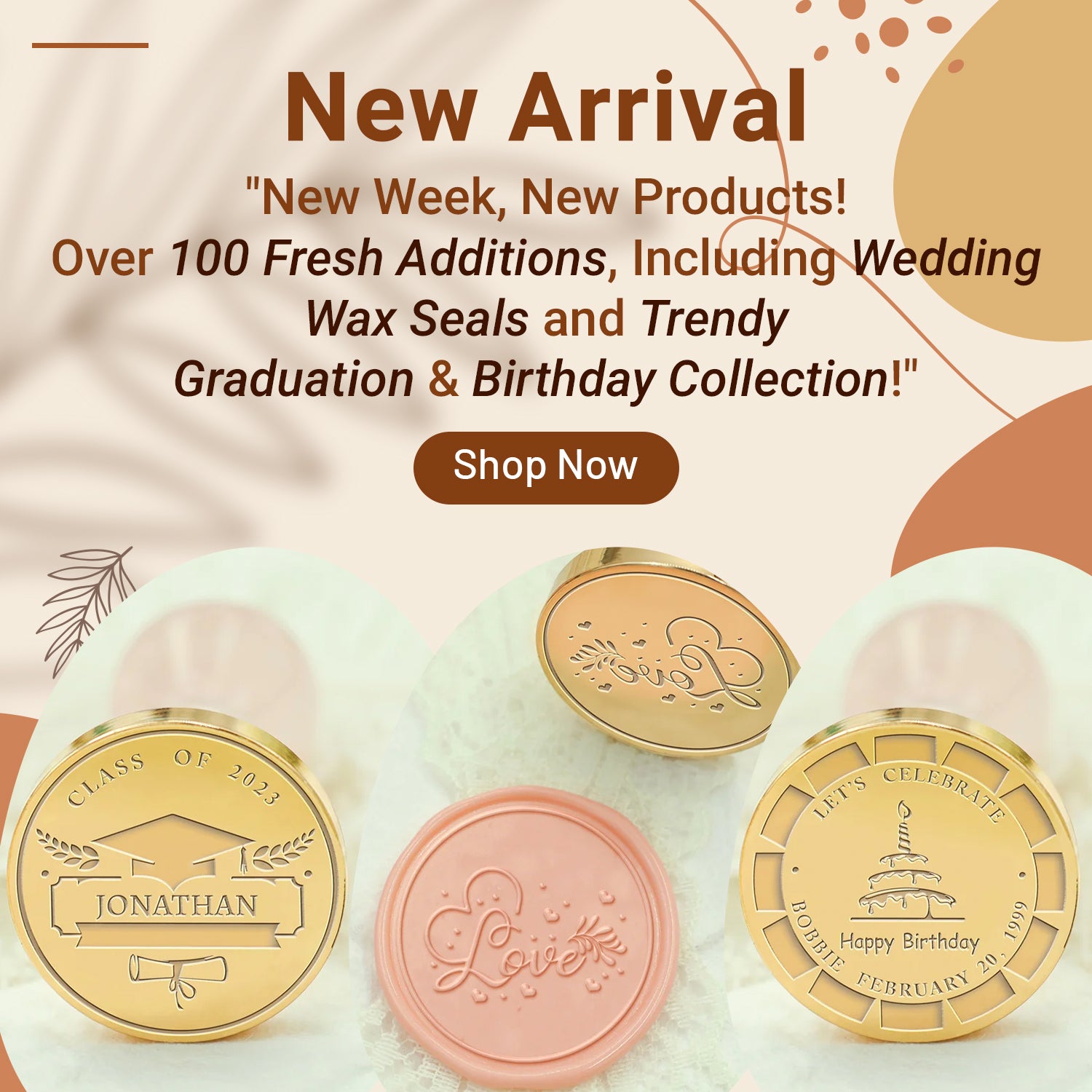 AMZdeco-Custom Wax Seal Stamp & Graduate & Birthday & New Arrival & Wedding & 3D & Logo & Name & Address