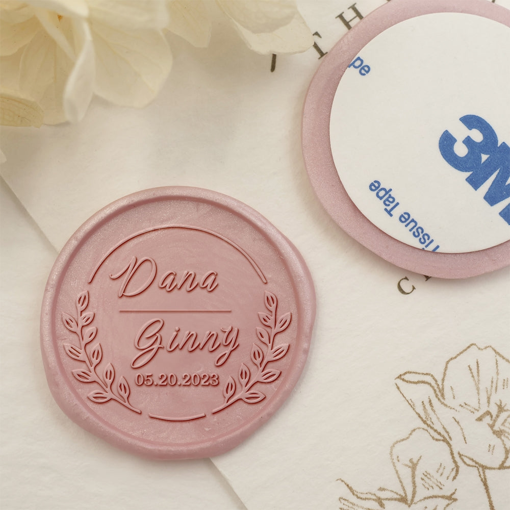 Growing Buds Name Wedding Custom Self-Adhesive Wax Seal Stickers-1