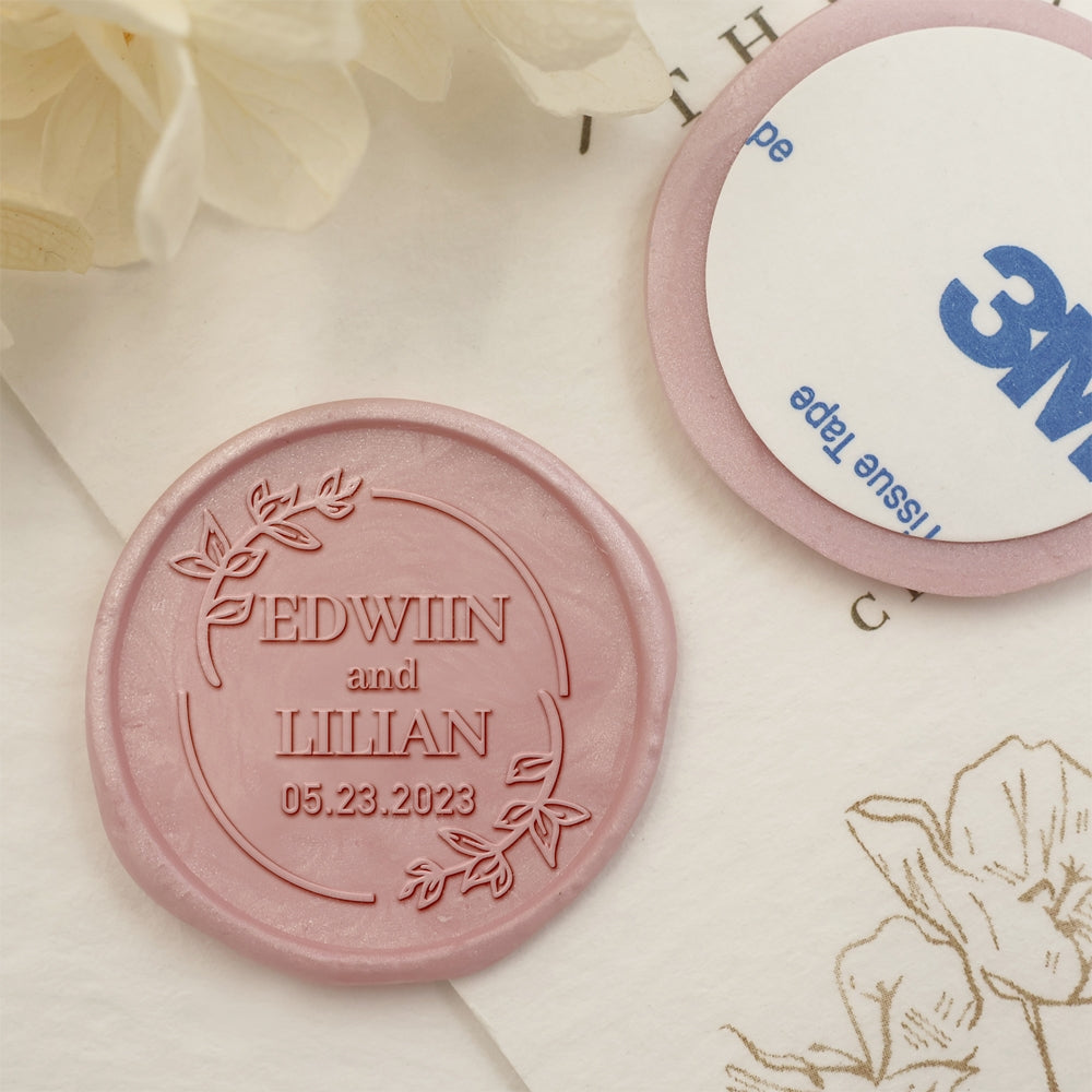 Twigs Name Wedding Custom Self-Adhesive Wax Seal Stickers-2