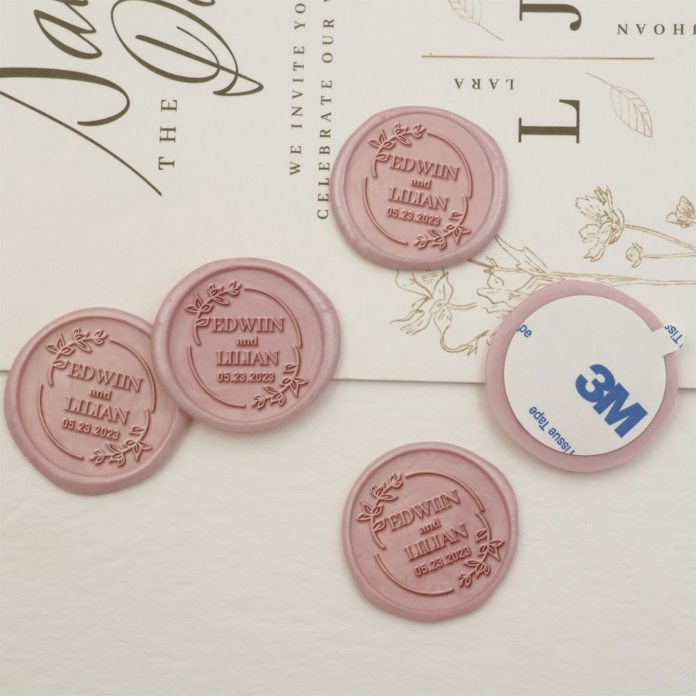 Twigs Name Wedding Custom Self-Adhesive Wax Seal Stickers-3