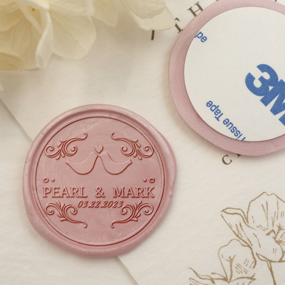 Love Seals Name Wedding Custom Self-Adhesive Wax Seal Stickers-1