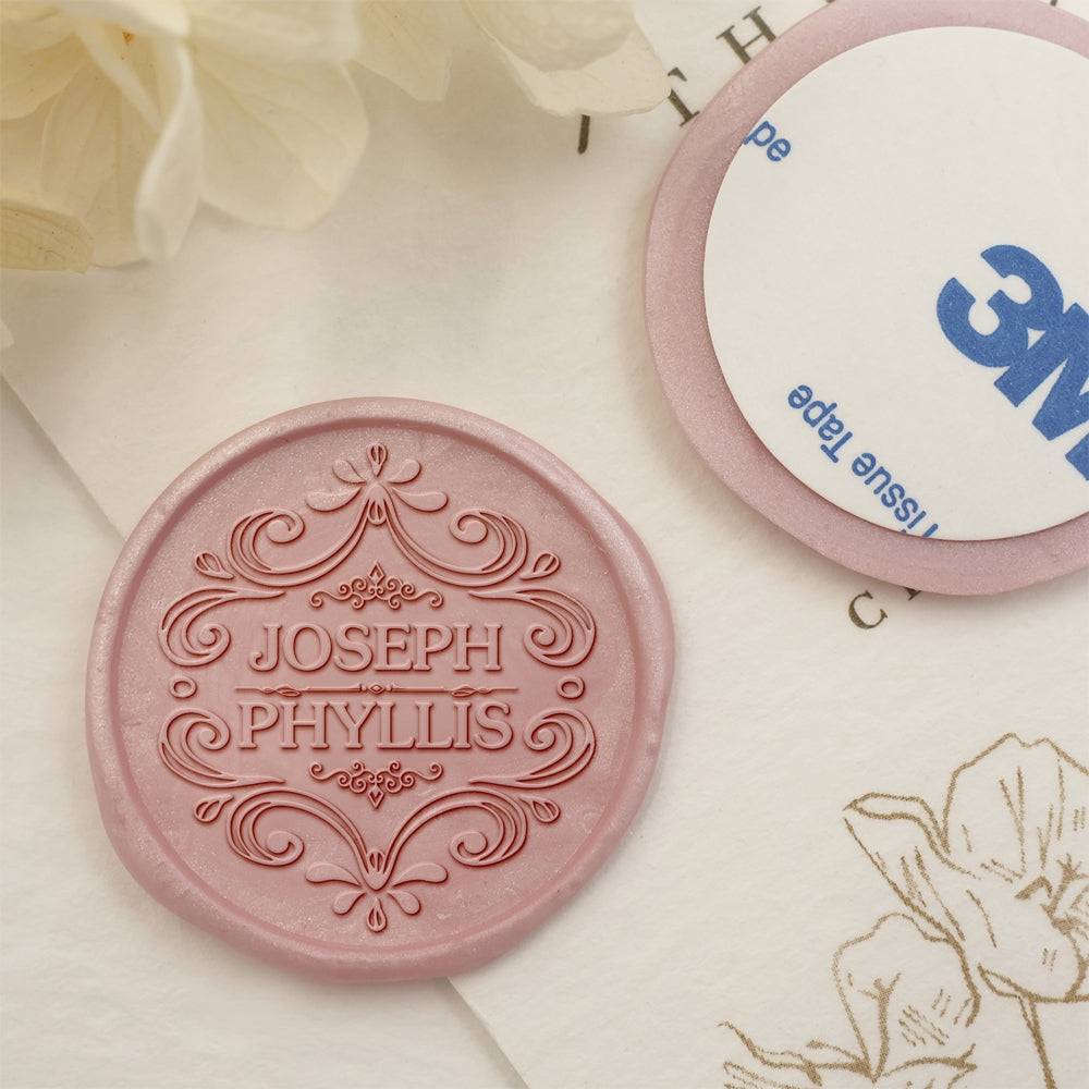 Elegant Patterns Name Wedding Custom Self-Adhesive Wax Seal Stickers-2