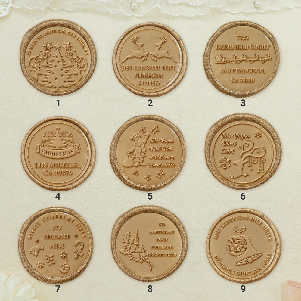 Christmas Custom Address Wax Seal Stamp (27 Designs)3