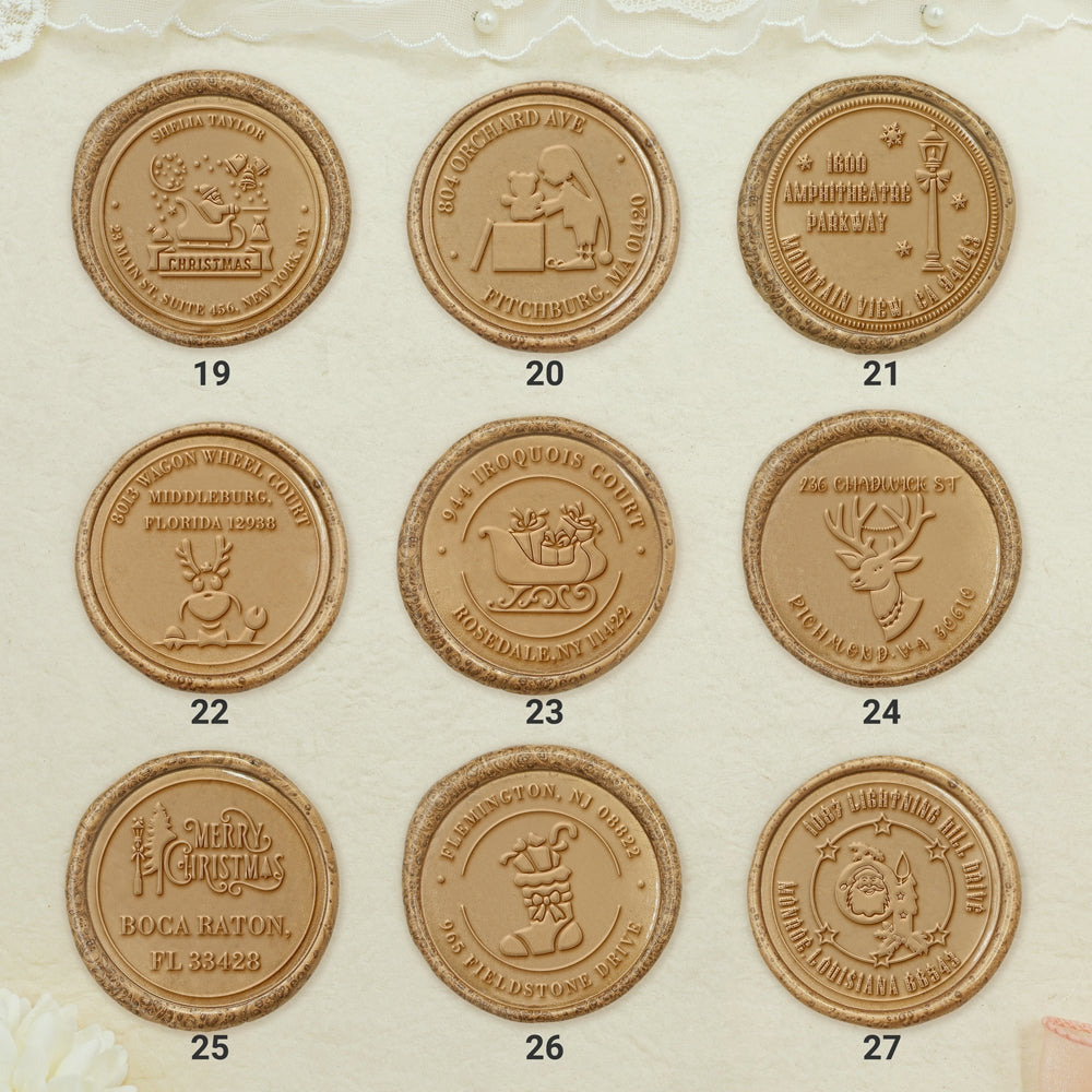 Christmas Custom Address Wax Seal Stamp (27 Designs)5