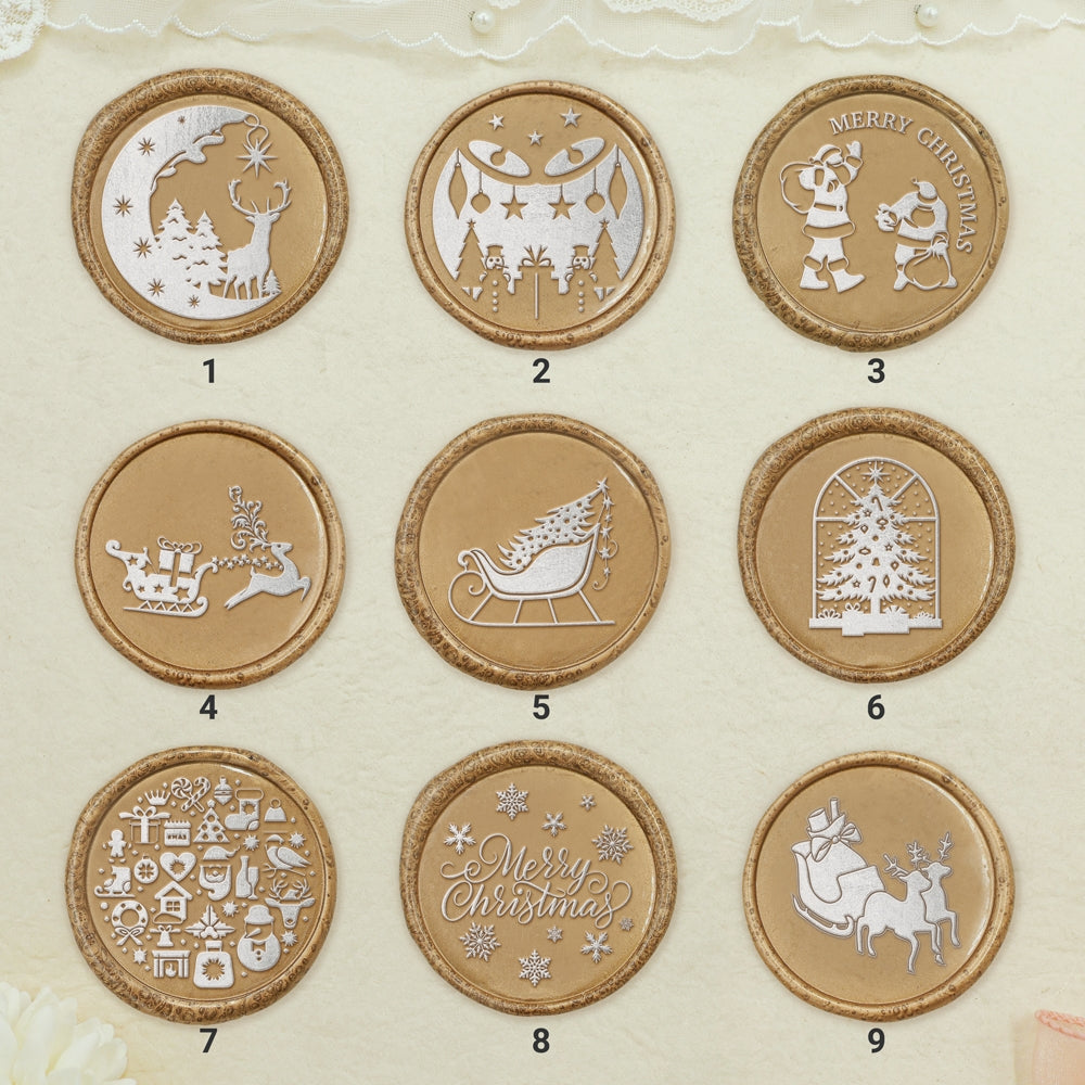 Elegant Christmas Floral Wax seal | Set of 6 Marketplace Holiday Wax Seals  by undefined