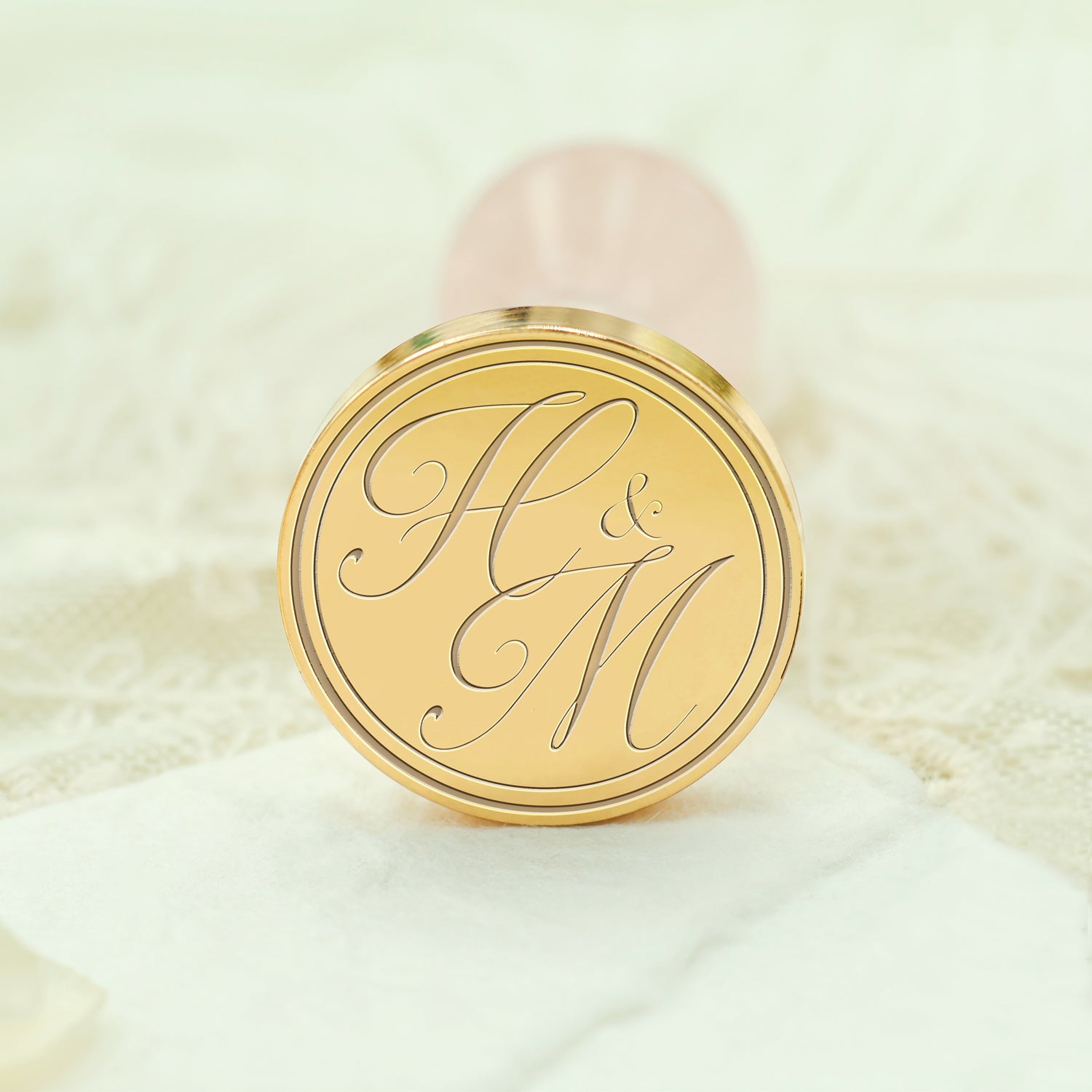 Wedding Custom Wax Seal Stamp with Double Initials / Couple's Names