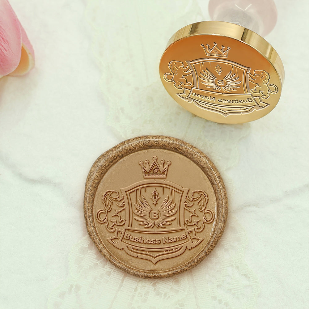 Custom Crest Wax Seal Stamps with Family, Business Logos - No.24-2