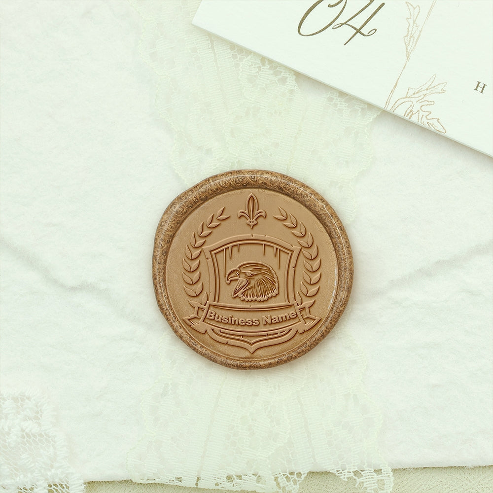 Custom Eagle Crest Wax Seal Stamps with Family, Business Logos-1