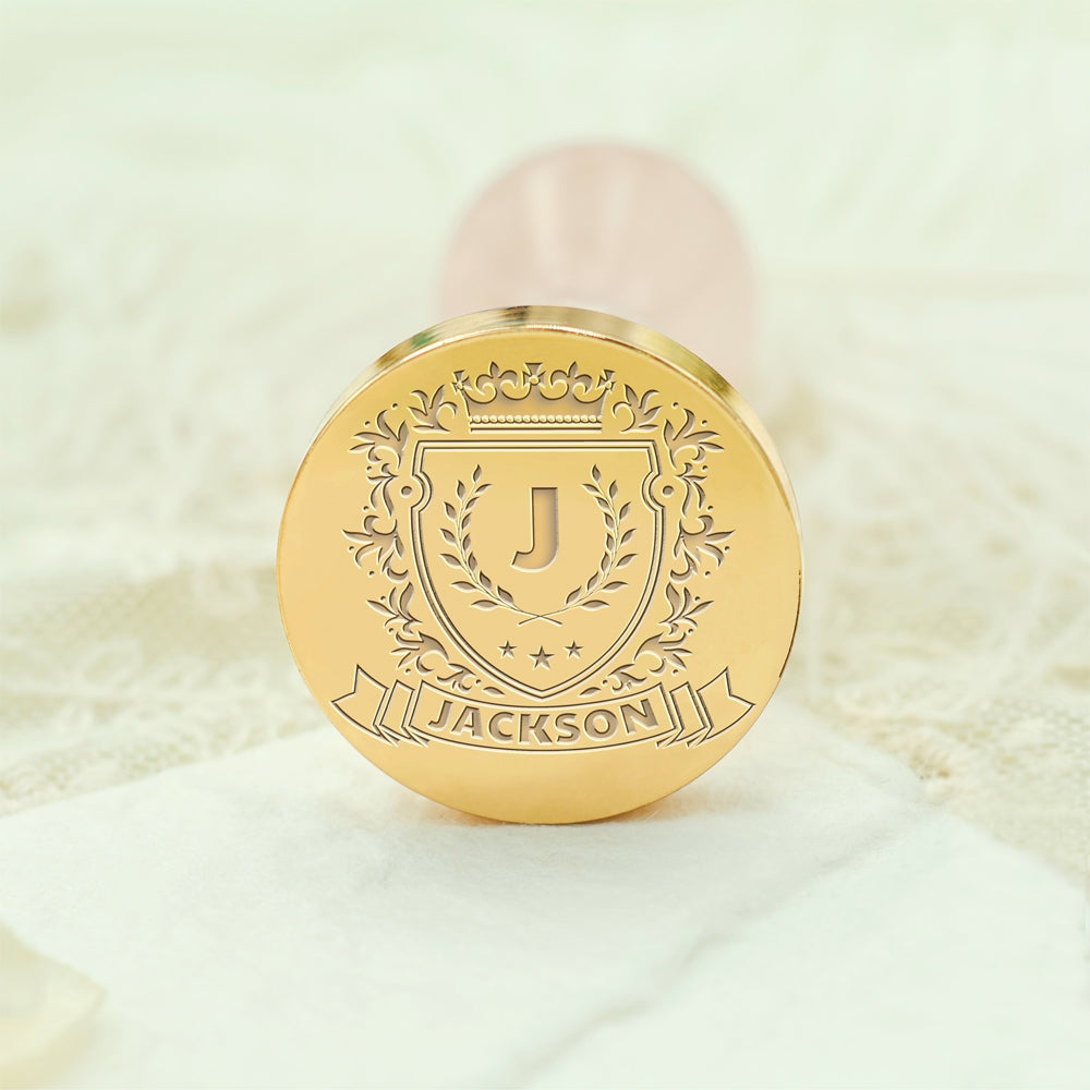 Custom Family Crest Wax Seal Stamp with Name, Initial, or Totem - Style 13 13-3