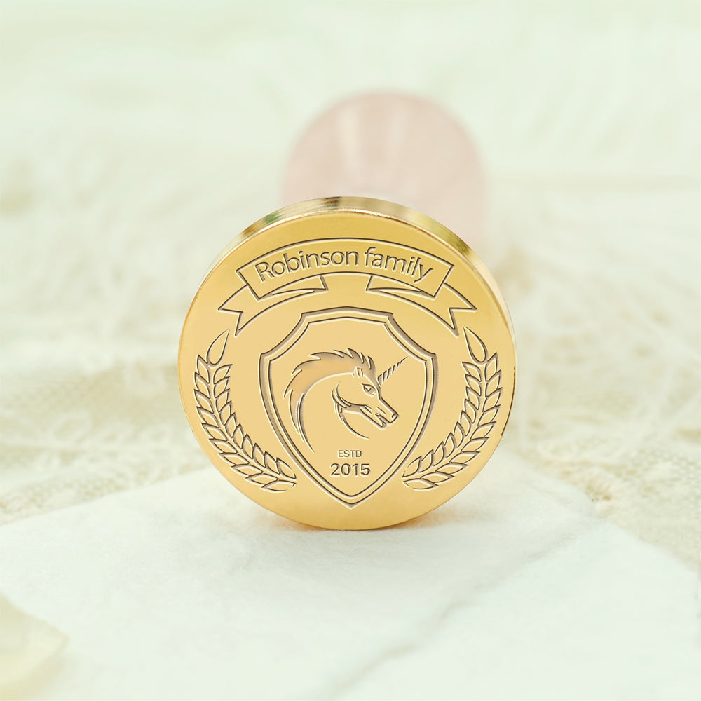 Custom Family Crest Wax Seal Stamp with Name, Initial, or Totem - Style 17 17-3