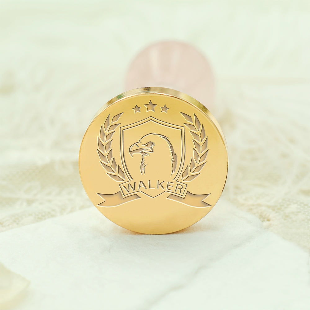 Custom Family Crest Wax Seal Stamp with Name, Initial, or Totem - Style 18 18-3
