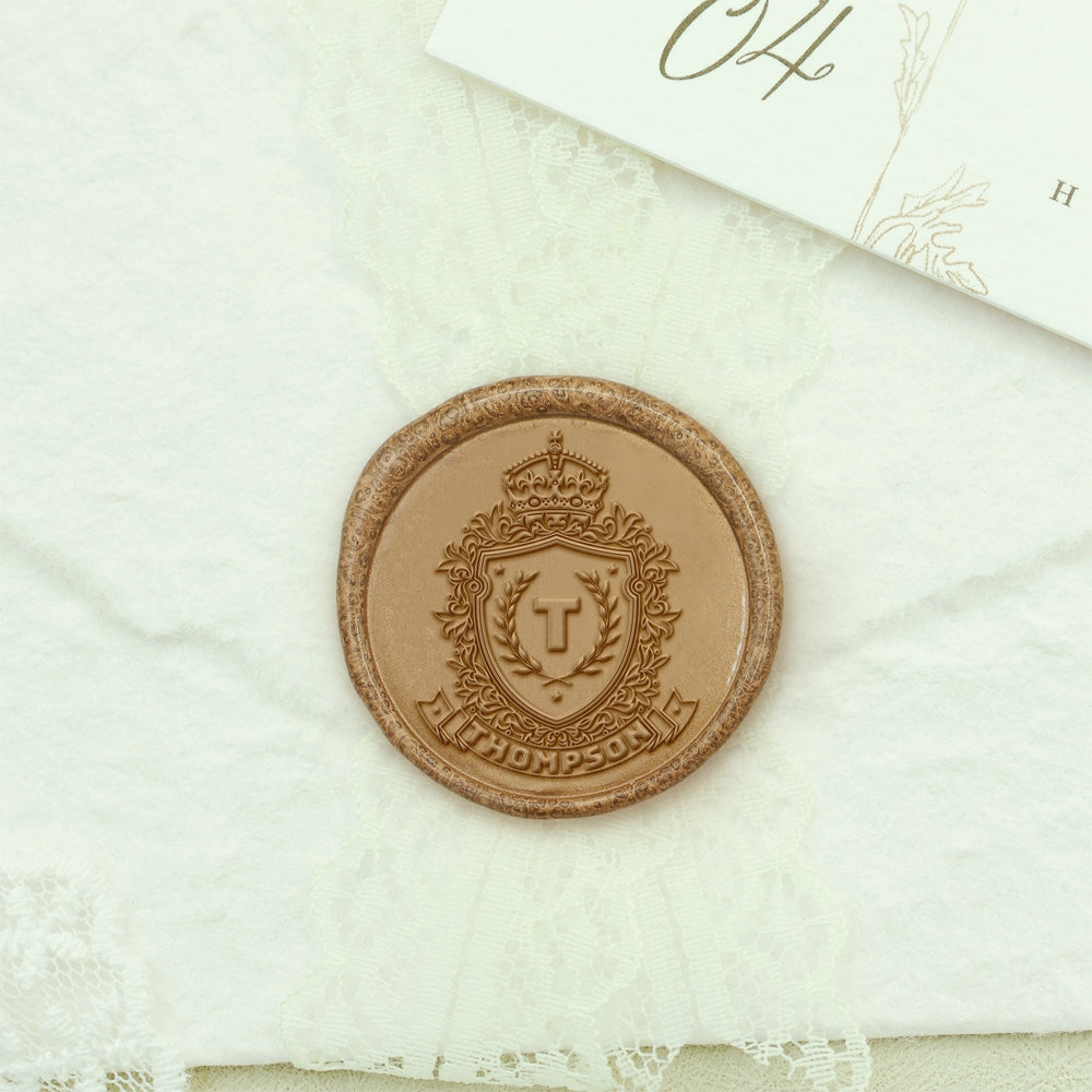 Custom Family Crest Wax Seal Stamp with Name, Initial, or Totem - Style 5 5-2