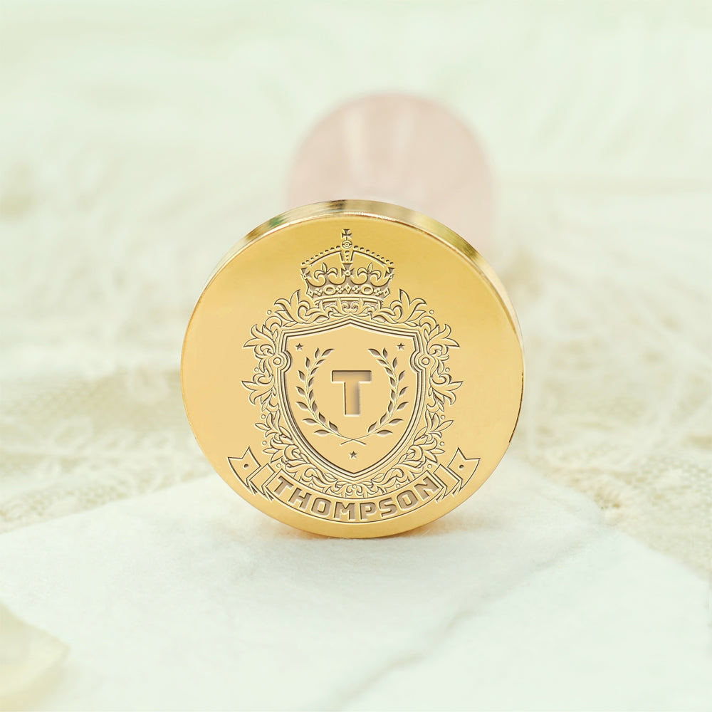Custom Family Crest Wax Seal Stamp with Name, Initial, or Totem - Style 5 5-3