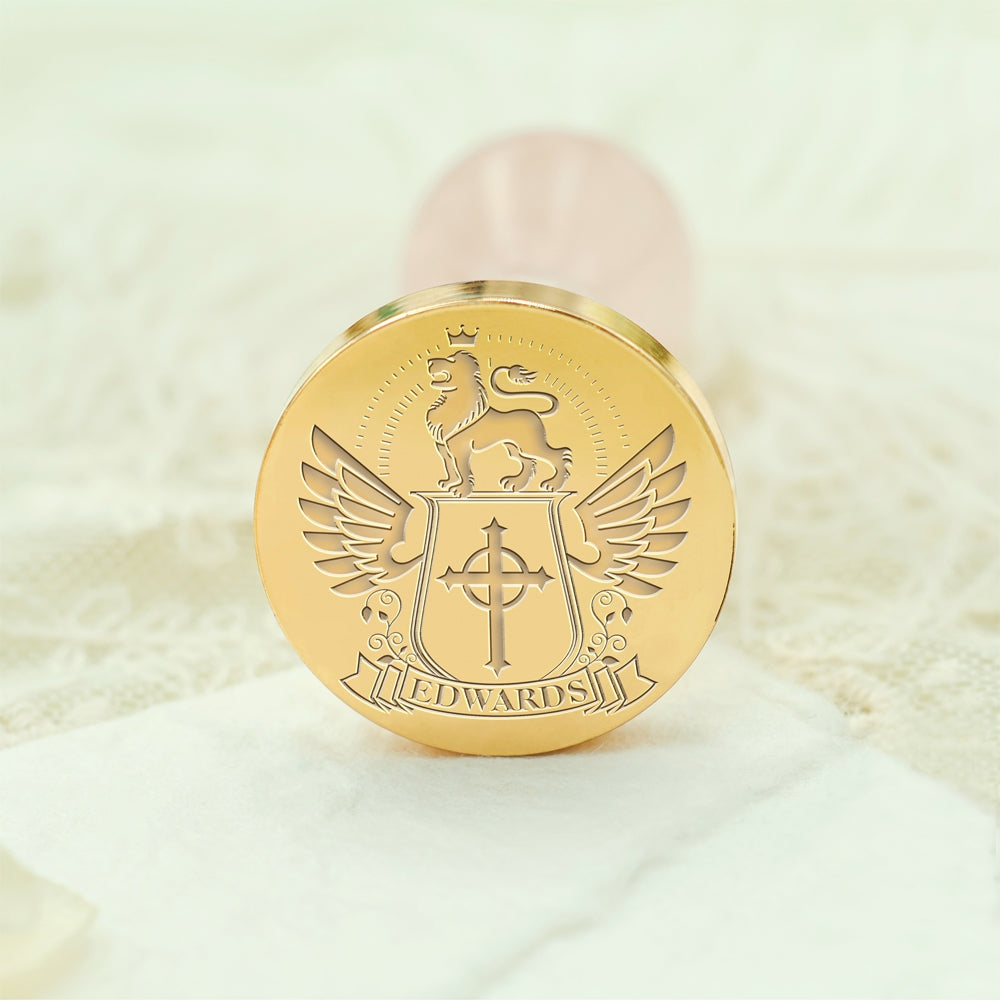 Custom Family Crest Wax Seal Stamp with Name, Initial, or Totem - Style 8 8-3