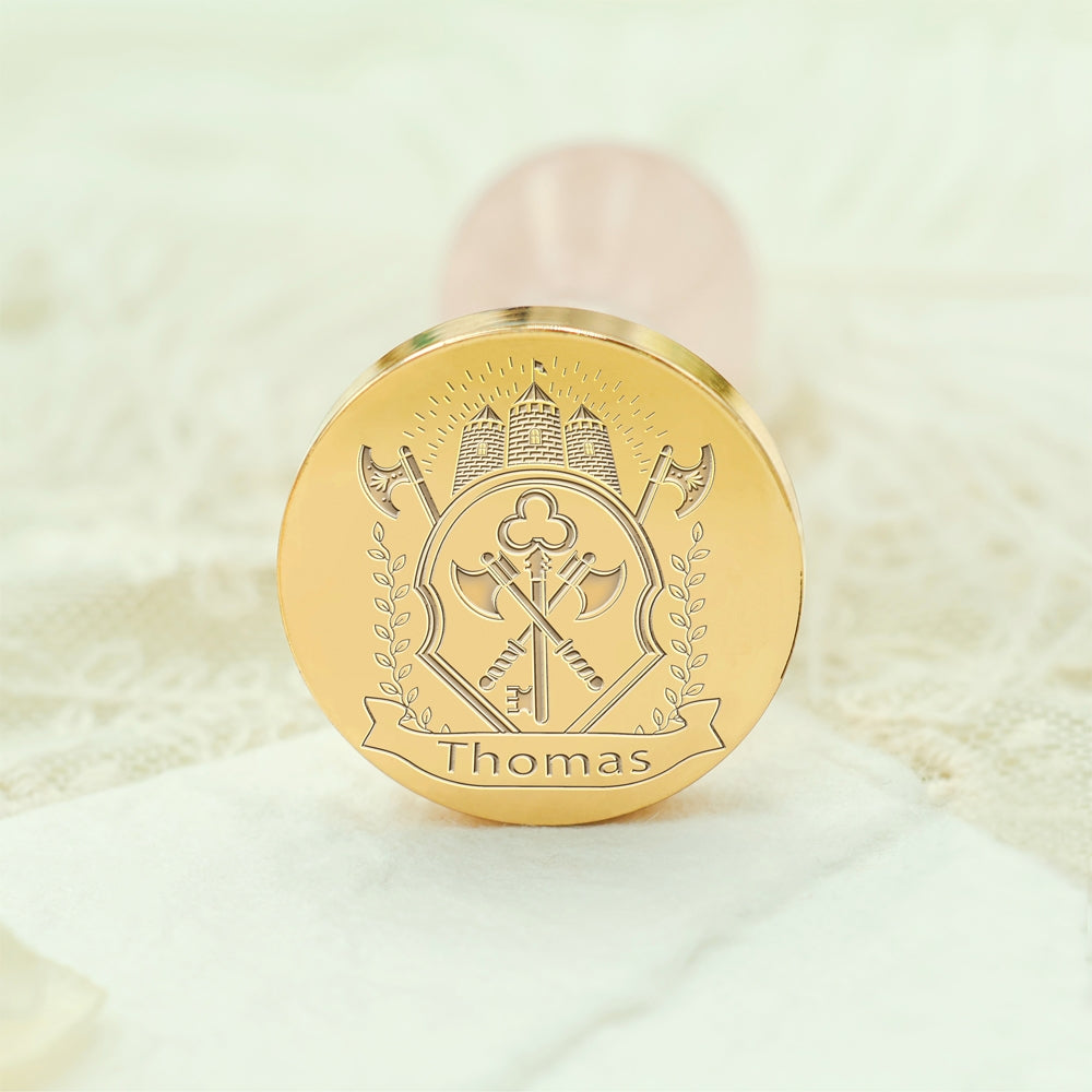 Custom Family Crest Wax Seal Stamp with Name, Initial, or Totem - Style 9 9-3