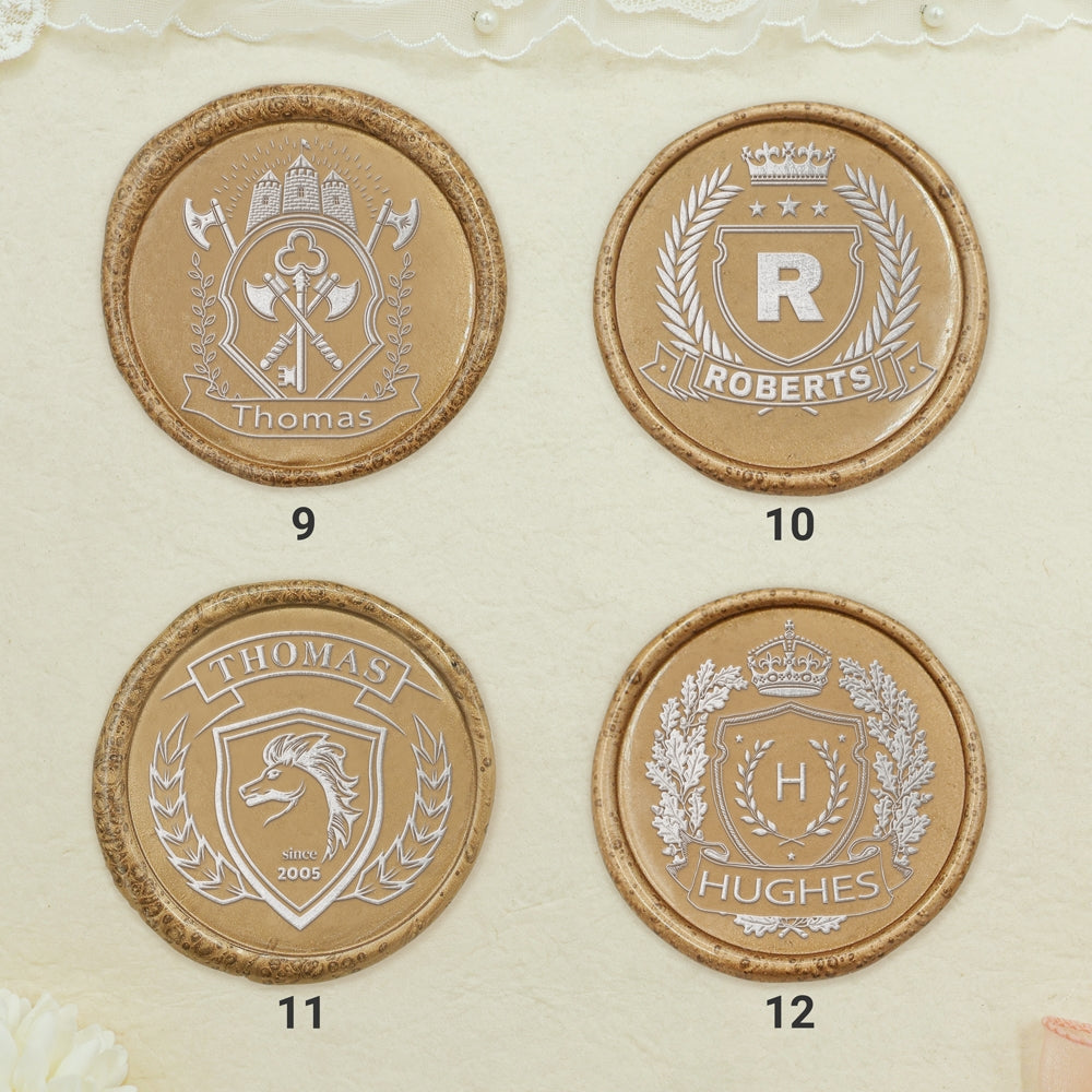 Custom Rubber Stamp - Custom Family Crest Rubber Stamp (18 Designs)
