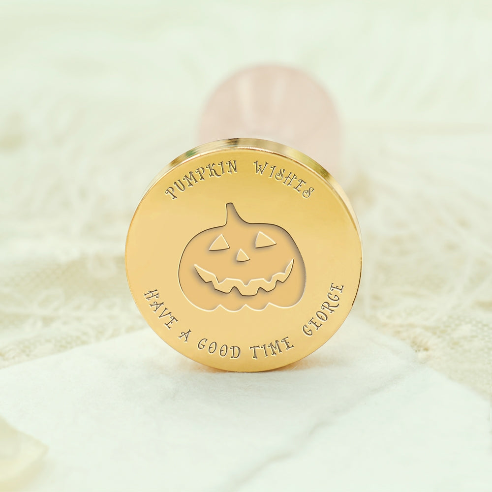 Custom Ghost Face Pumpkin Halloween Name Wax Seal Stamp
