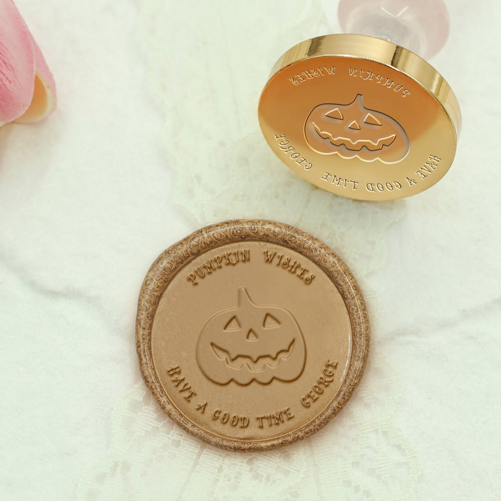 Custom Ghost Face Pumpkin Halloween Name Wax Seal Stamp2