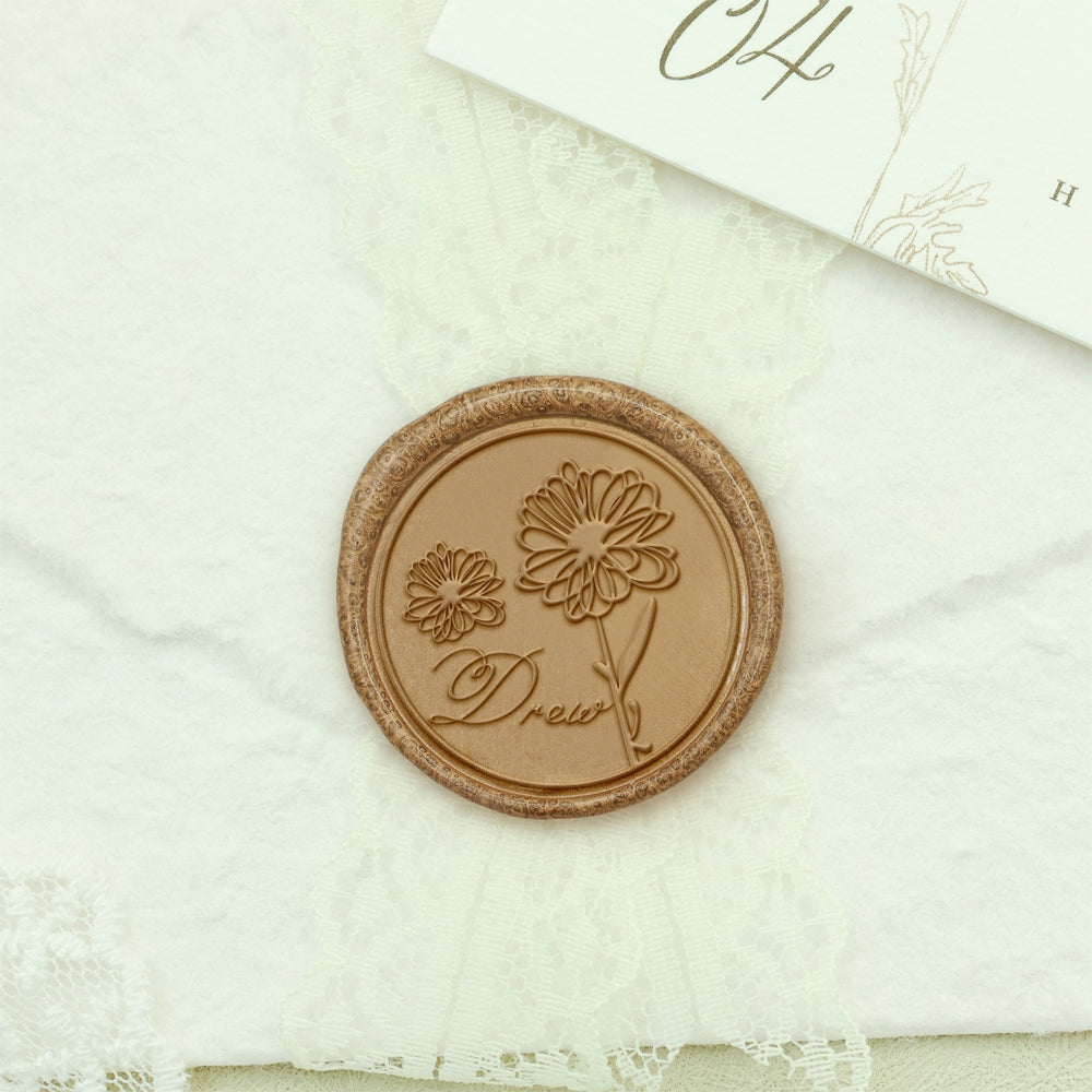 Custom Name Wax Seal Stamp - Style 12 12-2
