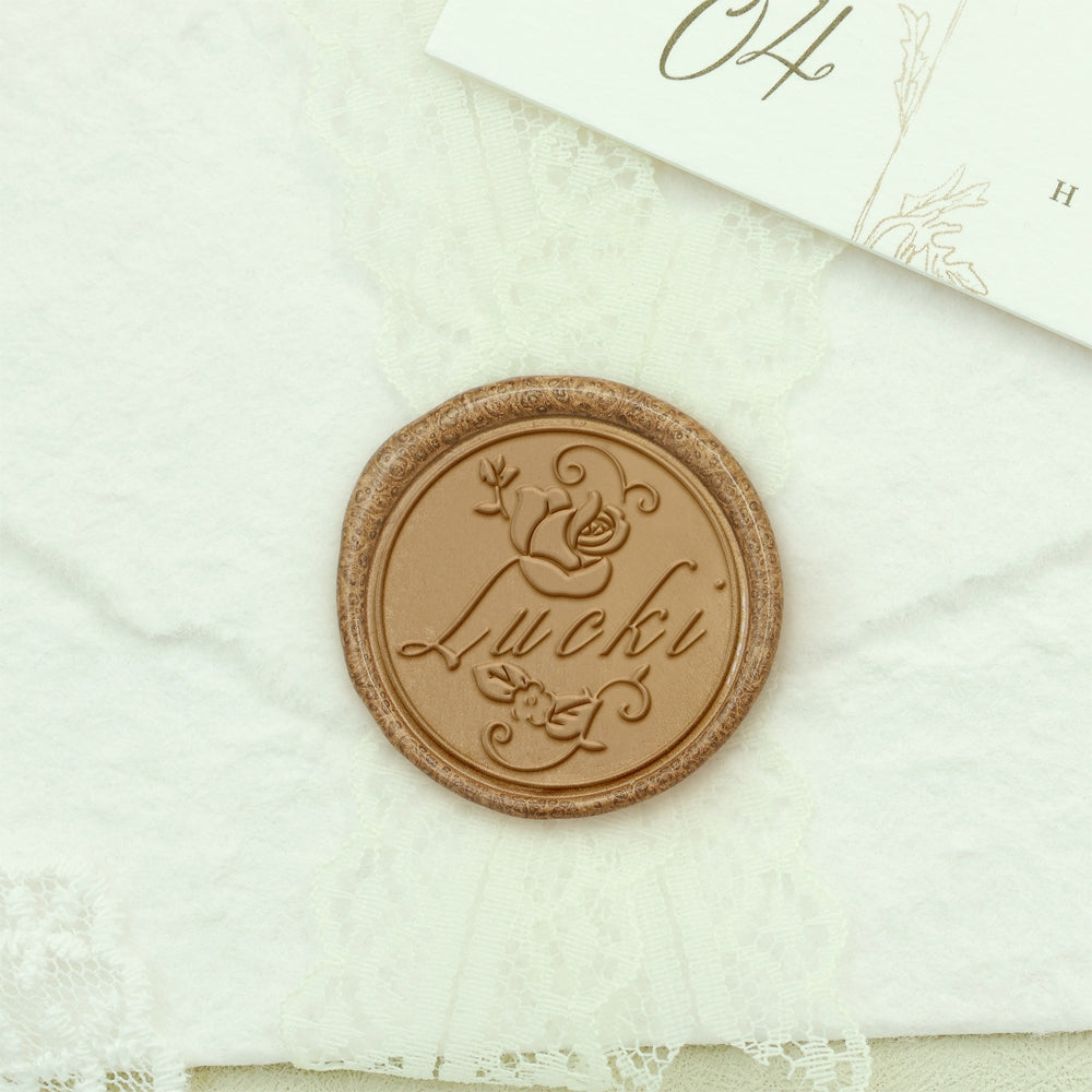 Custom Name Wax Seal Stamp - Style 6 6-2