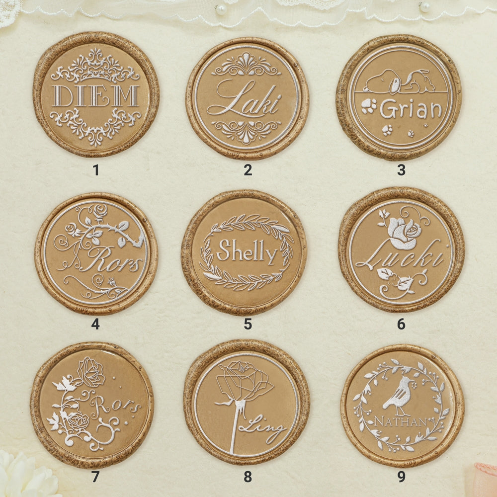 Custom Name Wax Seal Stamp (24 Designs)-sku1