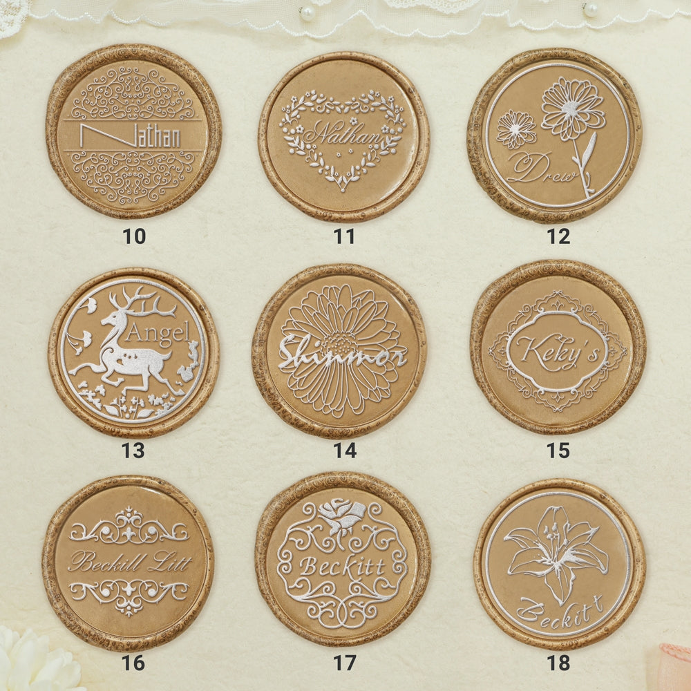 Custom Name Wax Seal Stamp (24 Designs)-sku2