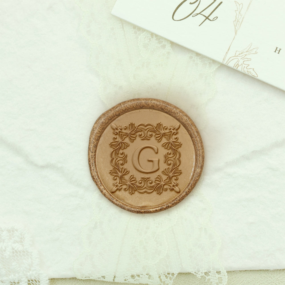 Custom Single Letter Wax Seal Stamp - Style 12 12-2